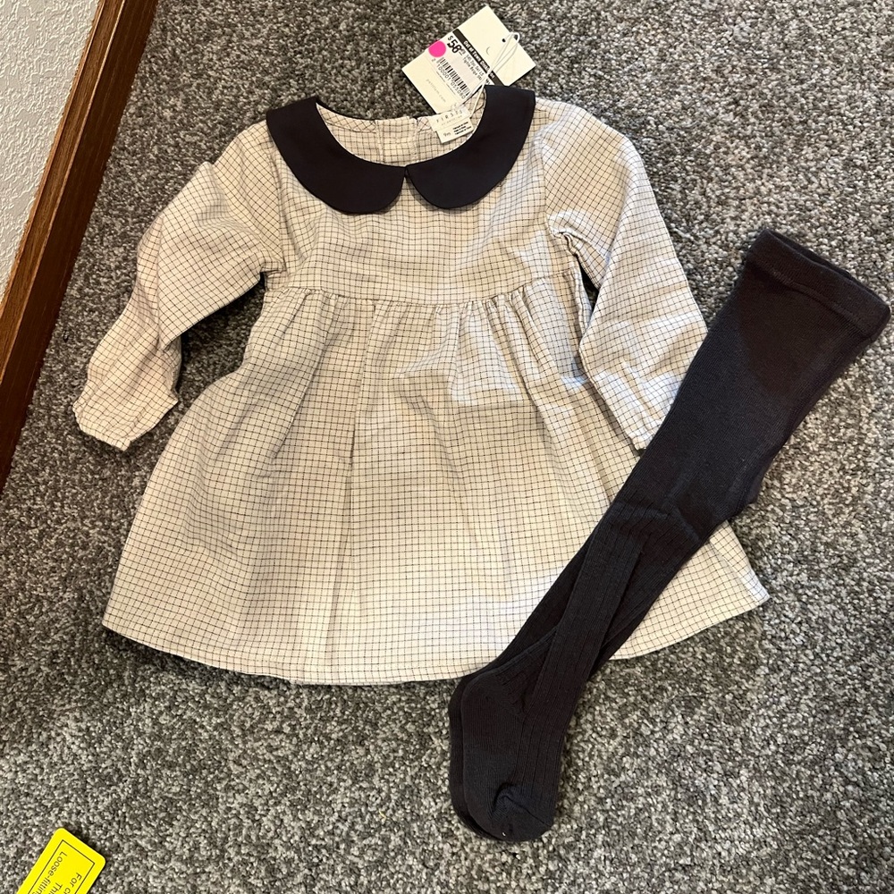 NWT Firsts dress with tights size 9m